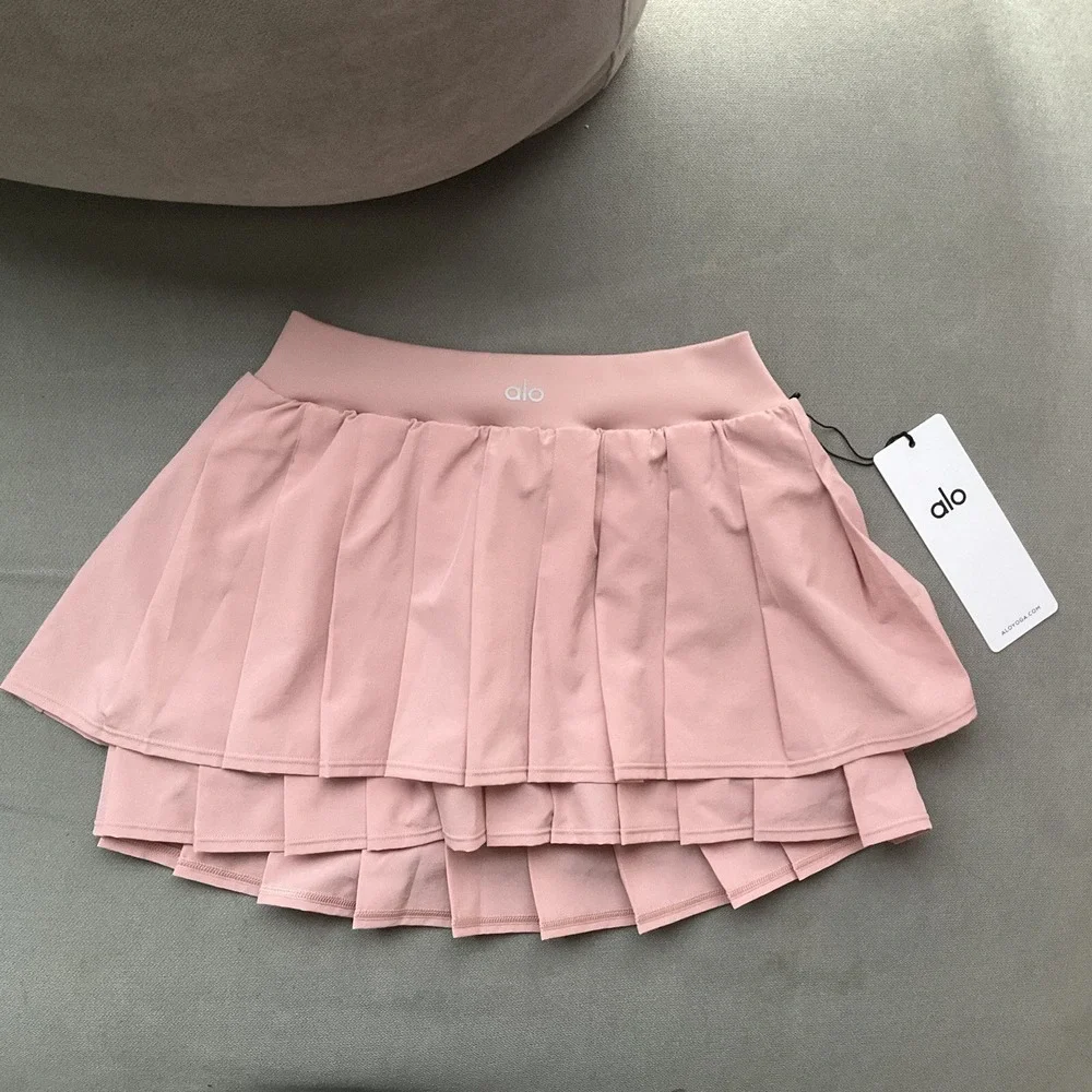 Alo Yoga Double Or Nothing Tennis Skirt Vintage Pink S